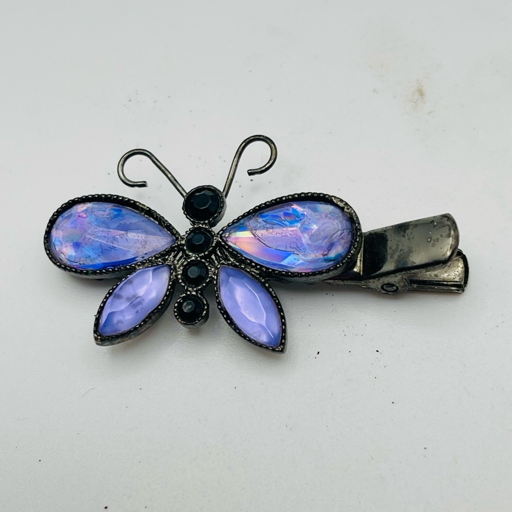 Petite AVON Purple and Iridescent Butterfly Hair Clip Cute Collectible - Picture 9 of 14
